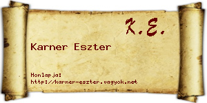 Karner Eszter névjegykártya